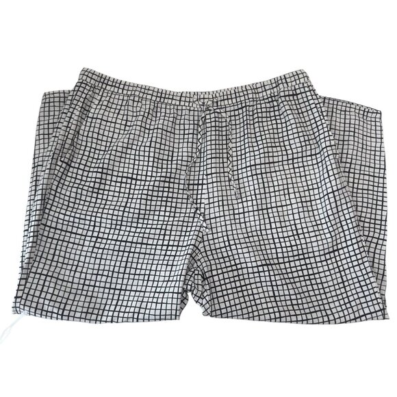 Eileen Fisher Women SZ L/G Textured Crepe Grid Slouchy Cropped Pants - Picture 9 of 15